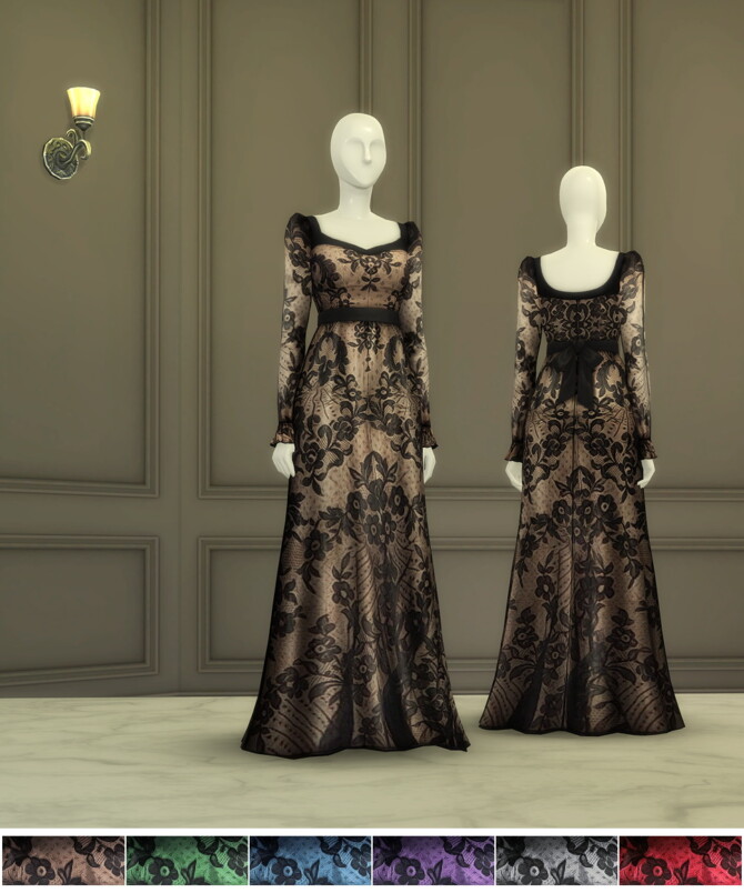 Sims 4 Black sheer gown at Rusty Nail