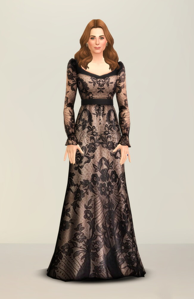 Sims 4 Black sheer gown at Rusty Nail