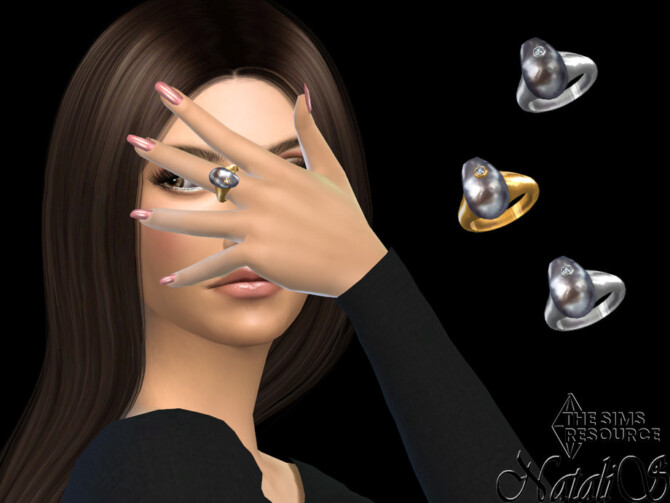 Sims 4 Baroque pearl signet by NataliS at TSR