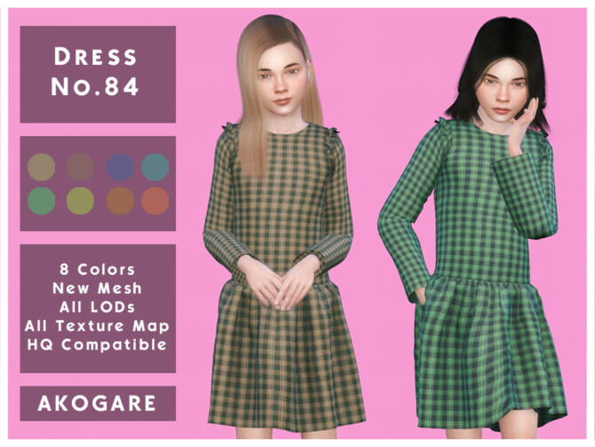 Sims 4 Dress No.84 by  Akogare  at TSR