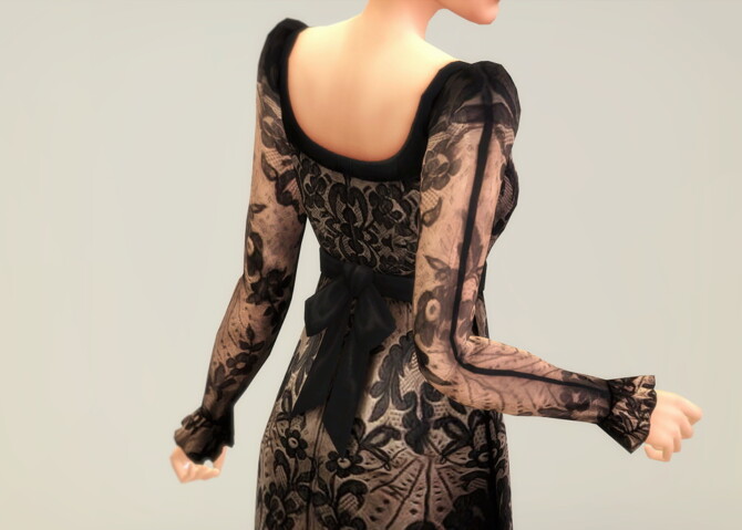 Sims 4 Black sheer gown at Rusty Nail