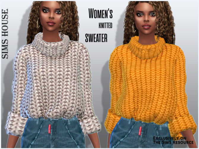 Sims 4 Womens knitted sweater by Sims House at TSR