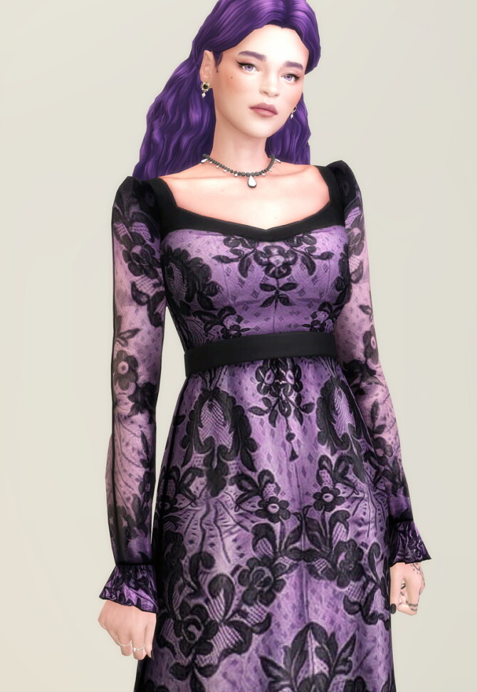 Sims 4 Black sheer gown at Rusty Nail