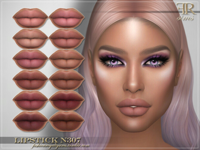 Sims 4 Lipstick N307 by FashionRoyaltySims at TSR