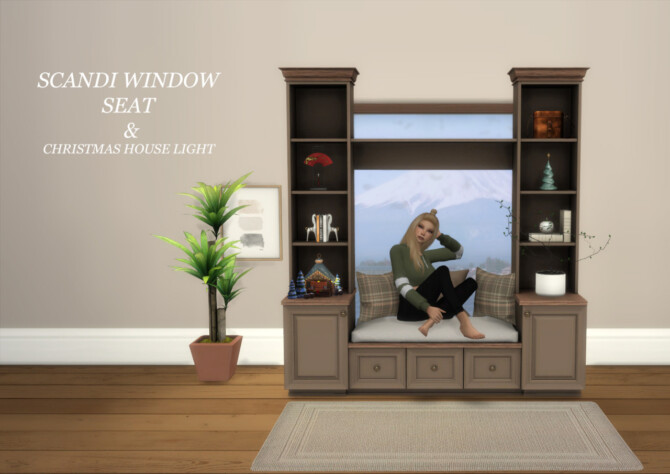 Sims 4 Scandi Window Seat & Christmas House Light at Leo Sims