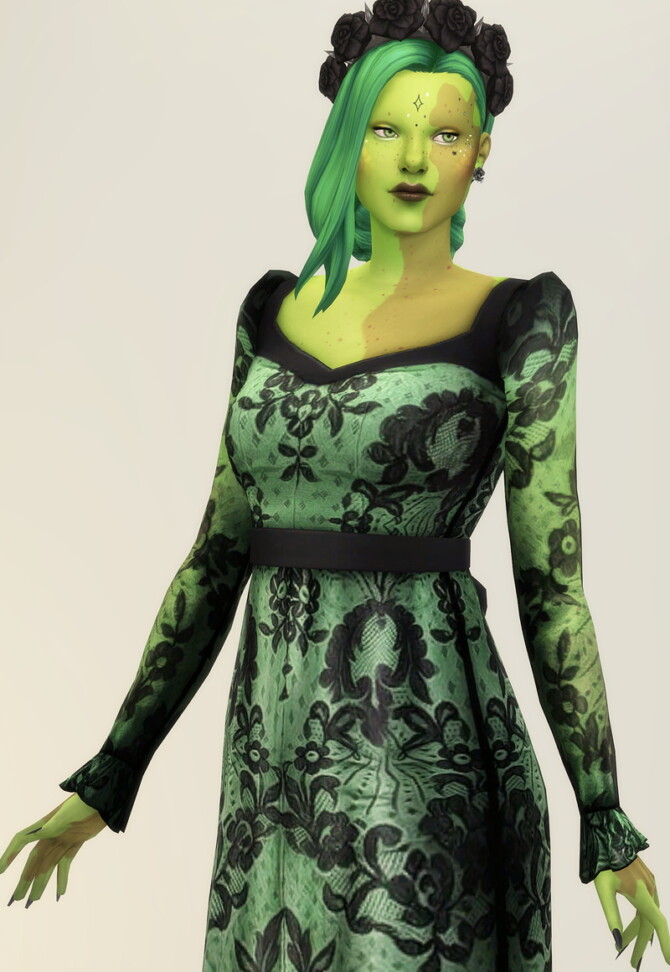 Sims 4 Black sheer gown at Rusty Nail