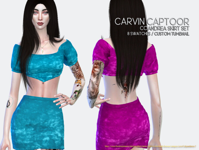 Sims 4 Andrea Skirt Set by carvin captoor at TSR