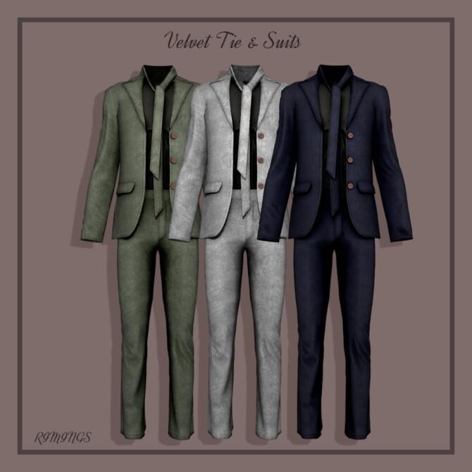 Sims 4 Velvet Tie & Suits at RIMINGs