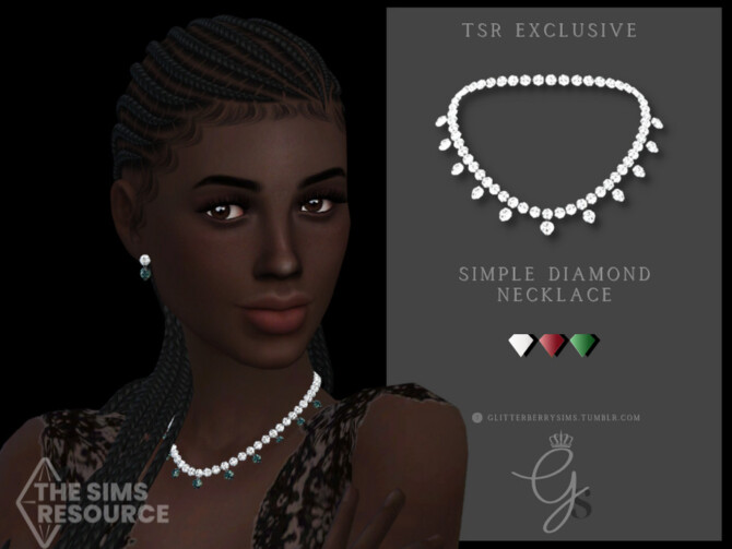 Sims 4 Simple Diamond Necklace by Glitterberryfly at TSR
