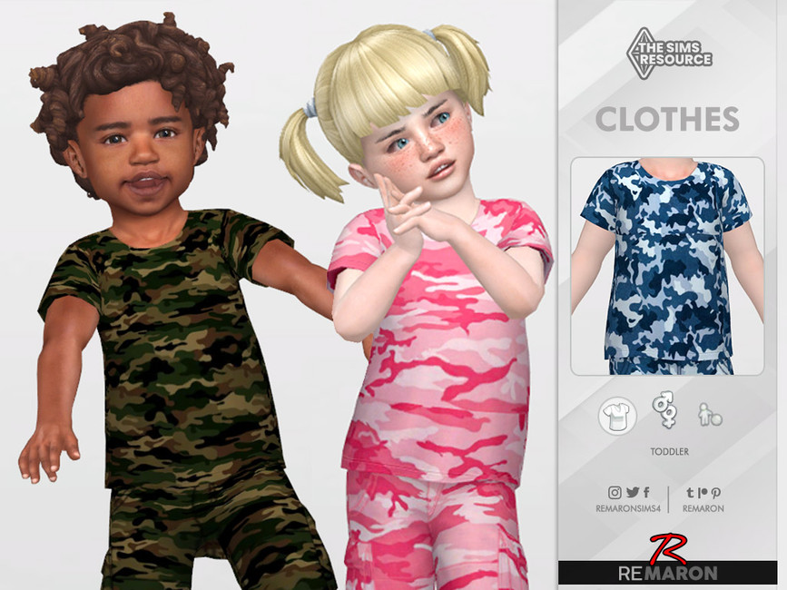 Camouflage Shirt for Toddler 01 by remaron at TSR " Sims 4 Updates.