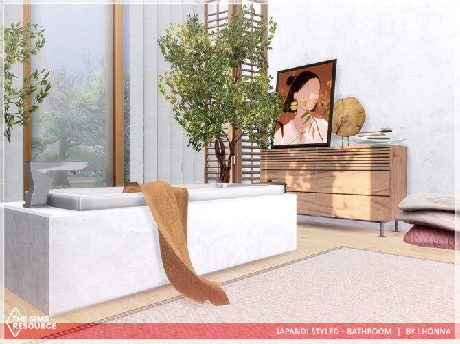 Sims 4 Japandi Styled   Bathroom  by Lhonna at TSR
