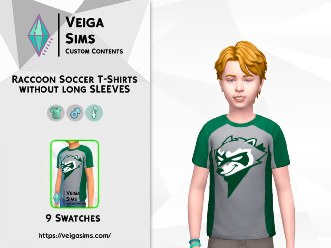 Sims 4 Raccoon Soccer T Shirt without Long Sleeves by David Mtv at TSR