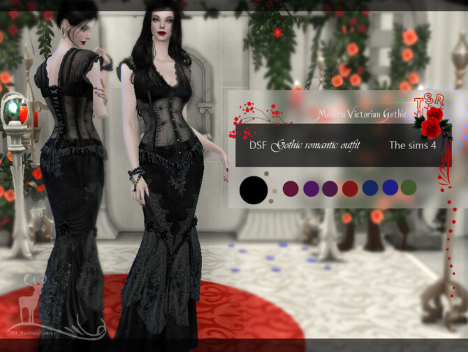 Sims 4 Modern Victorian Gothic  Gotic Romantic Outfit by DanSimsFantasy at TSR