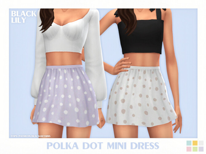 Sims 4 Polka Dot Mini Skirt by Black Lily at TSR