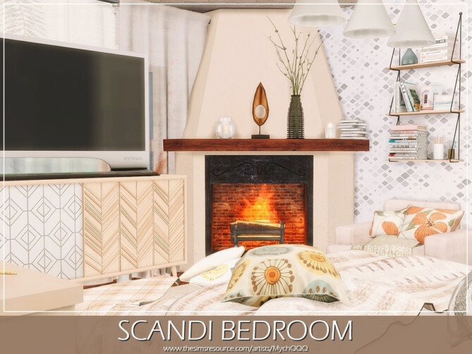 Sims 4 Scandi Bedroom by MychQQQ at TSR