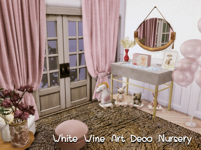 Sims 4 White Wine Art Deco Nursery by GenkaiHaretsu at TSR