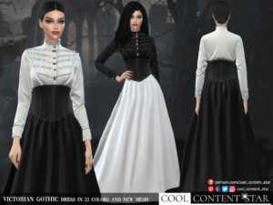 Victorian Gothic Dress by sims2fanbg at TSR