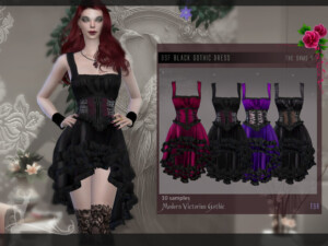 Modern Victorian Gothic_ Black gothic dress by DanSimsFantasy at TSR