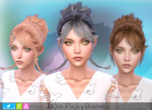 J270 PickyBone hair (P) at Newsea Sims 4