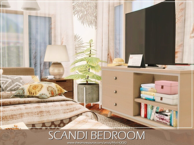 Scandi Bedroom by MychQQQ at TSR » Sims 4 Updates