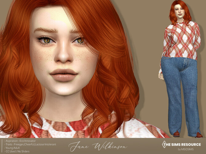 Sims 4 Jane Wilkinson by MSQSIMS at TSR