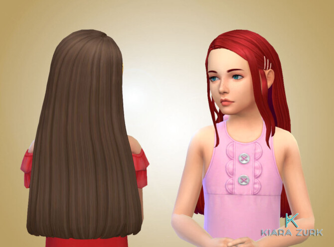 Sims 4 Delia Hairstyle for Girls + Clips at My Stuff Origin