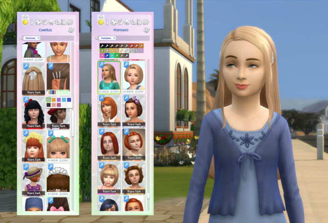 Sims 4 Delia Hairstyle for Girls + Clips at My Stuff Origin