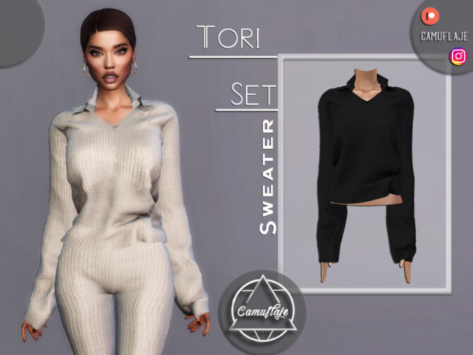 Sims 4 Tori Set   Sweater by Camuflaje at TSR