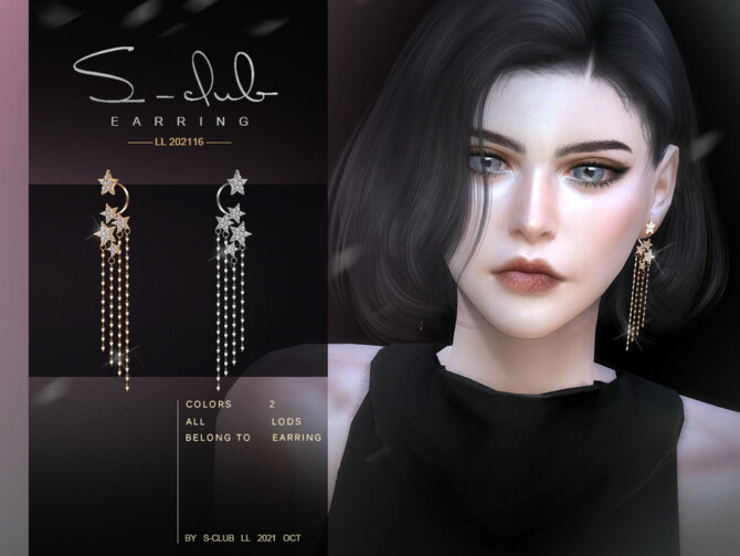 Sims 4 The stars tassel earrings by S   Club at TSR