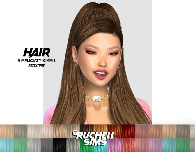 Sims 4 HAIR SIMPLICIATY KIMMIE RETEXTURE at Ruchell Sims