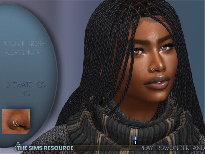 Sims 4 Double Nose Piercing R by PlayersWonderland at TSR