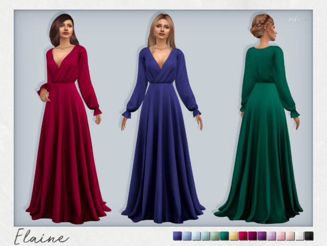 Sims 4 Elaine Dress by Sifix at TSR