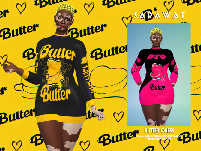 Sims 4 Butter dress by Sarawat at TSR