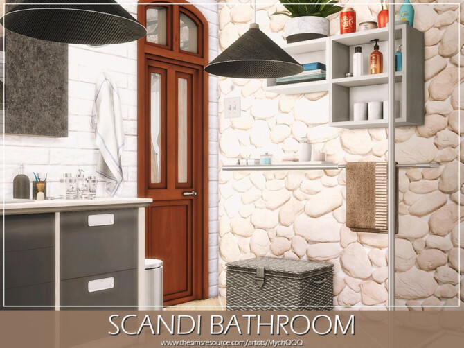 Sims 4 Scandi Bathroom by MychQQQ at TSR