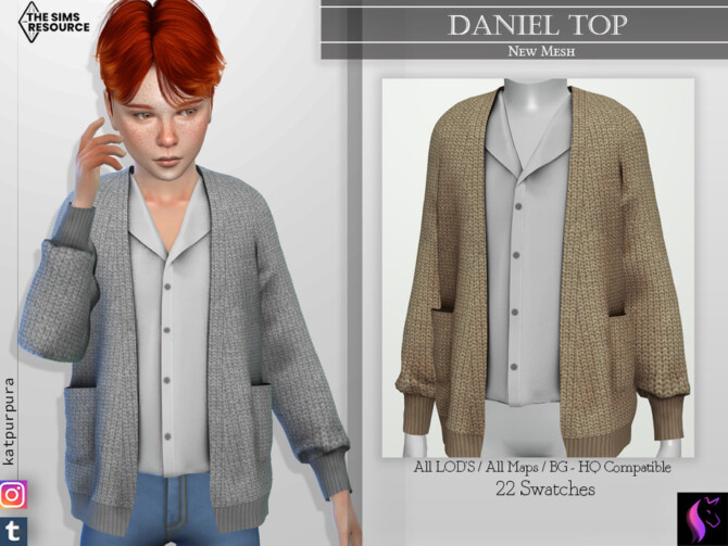 Sims 4 Daniel Top by KaTPurpura at TSR