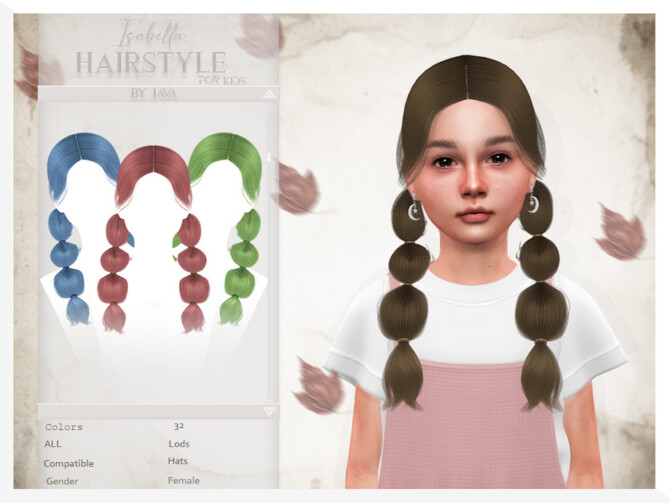 Sims 4 Isabella (Child Hairstyle) by JavaSims at TSR
