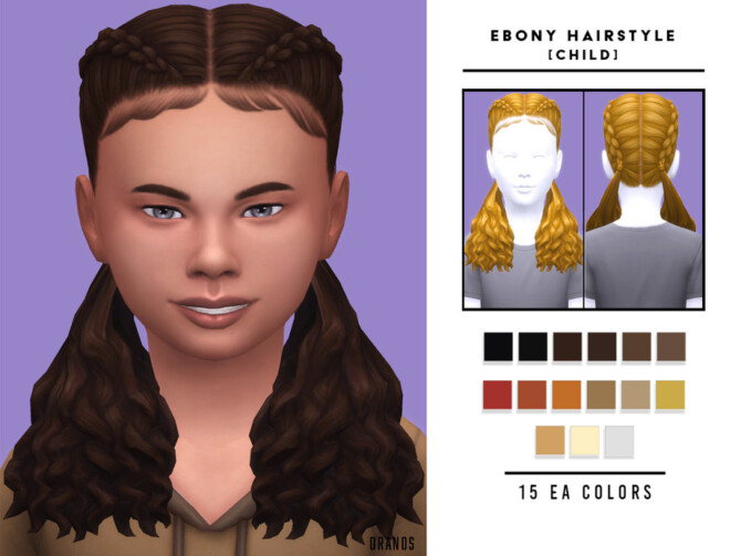 Sims 4 Ebony Hairstyle [Child] by OranosTR at TSR