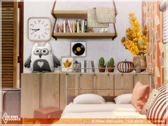 Sims 4 Autumn Vibes Home Teen Room by Lhonna at TSR