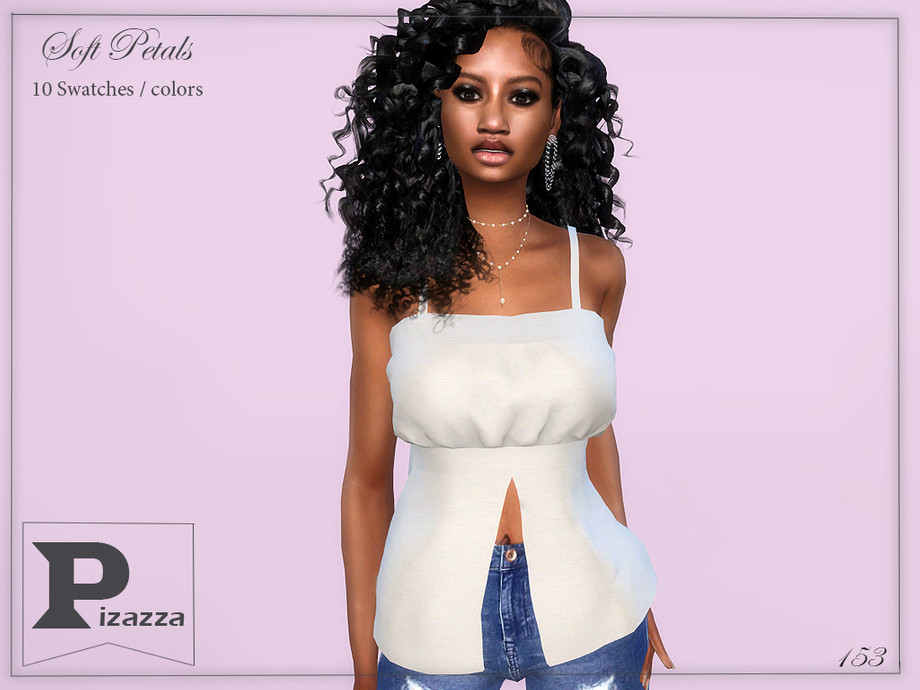 Soft Petals Top by pizazz at TSR » Sims 4 Updates