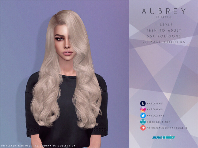 Sims 4 Aubrey Hairstyle by Anto at TSR