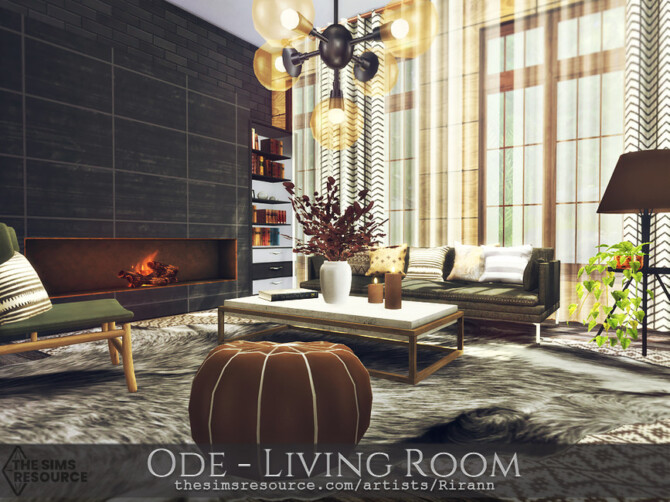 Sims 4 Ode   Living Room by Rirann at TSR