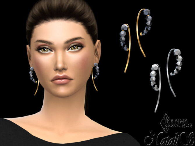 Sims 4 Graduated beaded wire earrings by NataliS at TSR