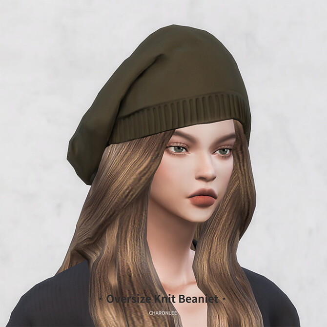 Sims 4 Oversize Knit Beaniet at Charonlee