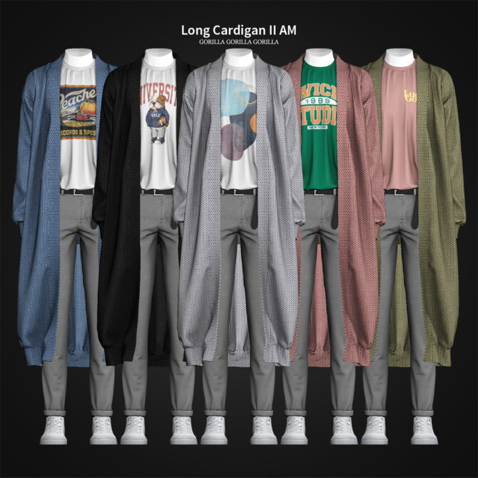 Sims 4 Long Cardigan II AM at Gorilla