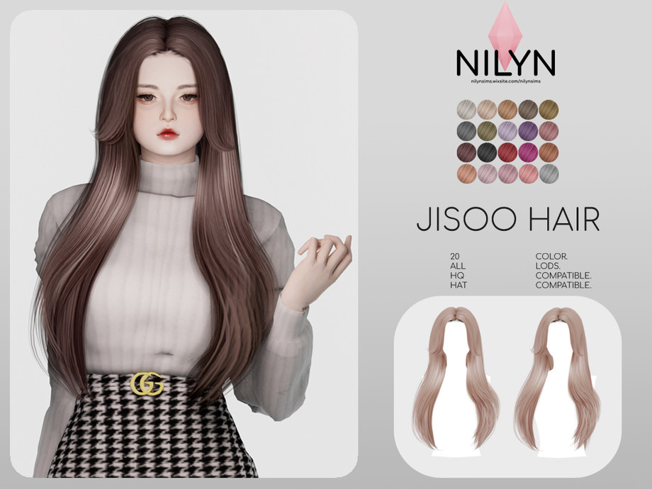 JISOO HAIR by Nilyn at TSR » Sims 4 Updates