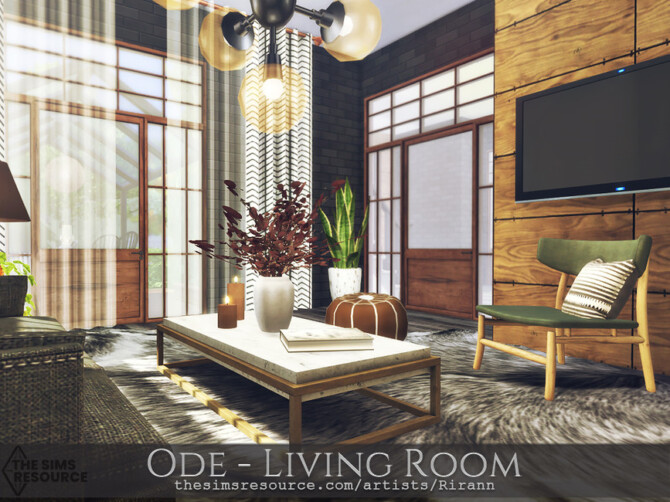 Sims 4 Ode   Living Room by Rirann at TSR