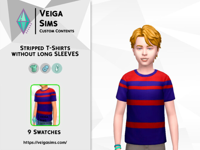 Sims 4 Striped T Shirts without Long Sleeves by David Mtv at TSR