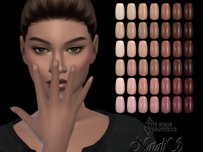 Sims 4 Natural palette short nails by NataliS at TSR