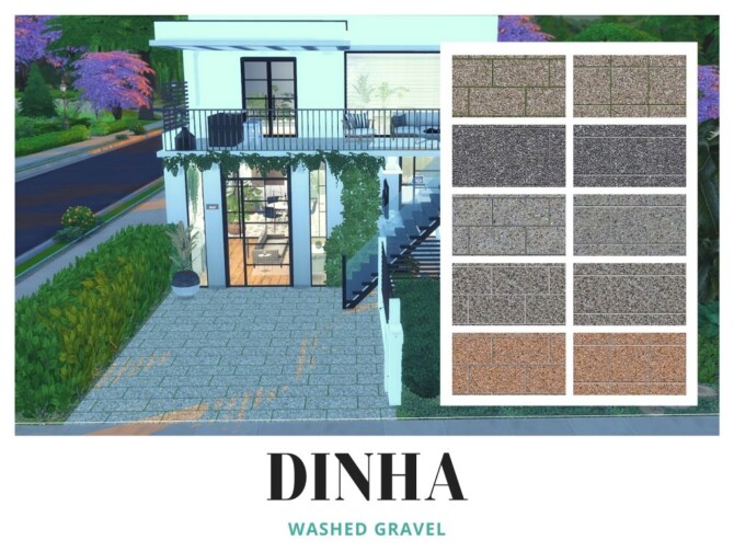 Sims 4 Washed Gravel: Matching Floor & Foundation at Dinha Gamer