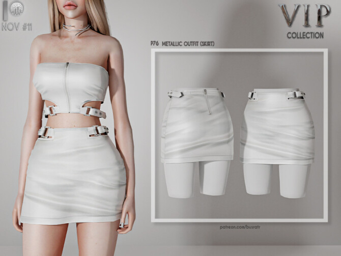 Sims 4 METALLIC OUTFIT (SKIRT) P76 by busra tr at TSR